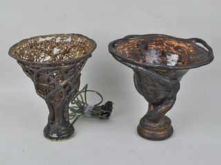 Two Art Nouveau Style Glazed Terracotta Vases