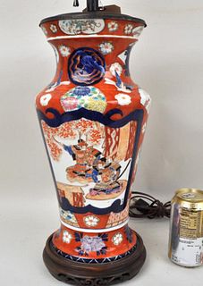 Chinese Imari Porcelain Vase, As Lamp
