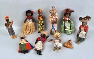 Group of Ten Vintage Hawaiian/Caribbean Dolls