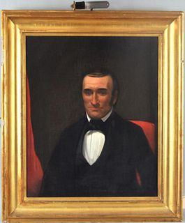 American School, O/C Portrait of Gentleman, 19th C