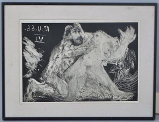Picasso Etching, "Viol, Avec un Coq"