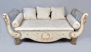 French Empire Neoclassical Painted Iron Daybed