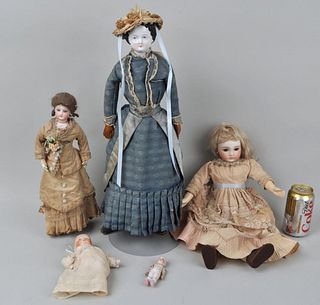 Group Five Antique Dolls