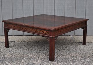 Baker Chippendale Style Fret Carved Coffee Table