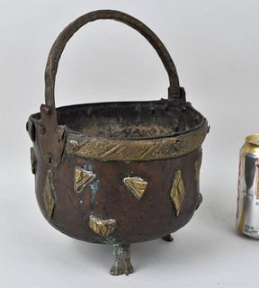 Antique Bronze Handled Pot