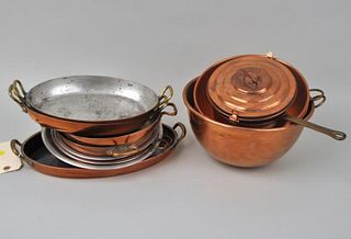 Group Thirteen Copper Baking Dishes & Bowls