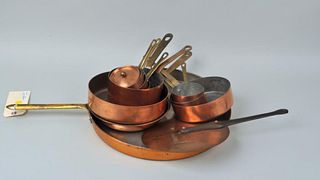 Collection Eleven Vintage Copper Pots/Pans
