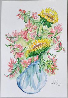 Dorothy Strauser, W/C/P "Sunflowers"