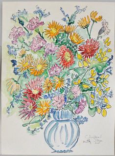 Dorothy Strauser, W/C/P Large Floral Work