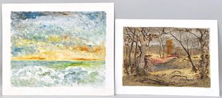 Paul Lancaster, Two Hand Colored Etchings