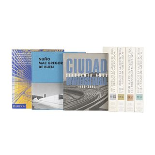 Lote de libros sobre Arquitectura Mexicana y Contemporanea. Historia de la Arquitectura y el Urbanismo Mexicanos. Pzs: 7.