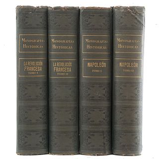 Monografías Históricas. a) La Revolución Francesa. b) Napoleón. Barcelona: Ramón Sopena, sin año. Piezas: 4.