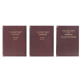 Secretaría de Educación Pública. Anales del Instituto Nacional de Antropología e Historia. México, 1945-1947-1958. Piezas: 3.