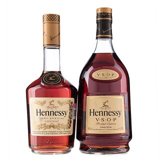 Hennessy. V.S.O.P. y V.S. Cognac. France. Piezas: 2. Presentaciones: una de 700 ml. y una de 1 lt.