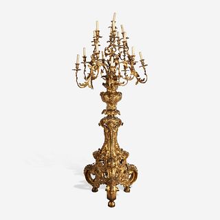 An Impressive Louis XV Style Gilt Bronze Nineteen-Light Torchère