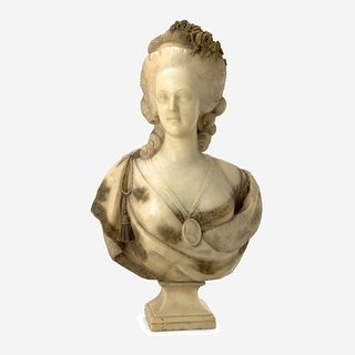 After Felix Lecomte (French, 1737-1817) A Marble Bust of Marie Antoinette, late 19th/early 20th century