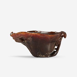 A Small Chinese Carved Rhinoceros Horn Libation Cup 17th/18th Century