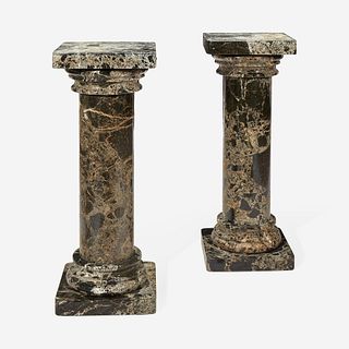 A Pair of Specimen Marble Pedestals 19th/20th century