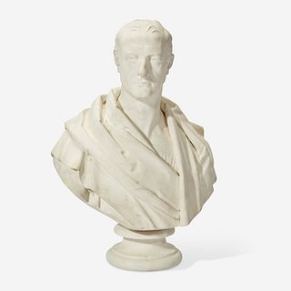 A Large Marble Bust of Caesar Dated 1843