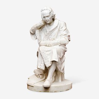 An Italian Carved Marble Sculpture of a Scholar Late 19th century