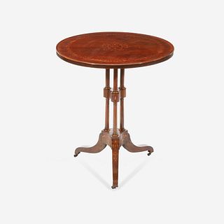 An Italian Fruitwood Inlaid Rosewood Tilt-Top Occasional Table* Mid 19th century