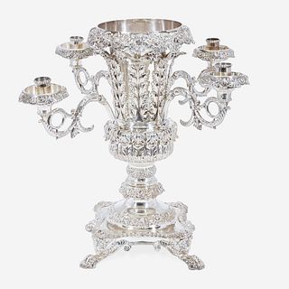 A George III Sterling Silver Four-Light Epergne Robert Gainsford, Sheffield, circa 1818