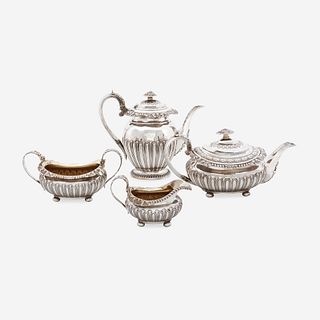 A George III Four-Piece Sterling Silver Tea and Coffee Service Rebecca Emes & Edward Barnard I, London, 1820