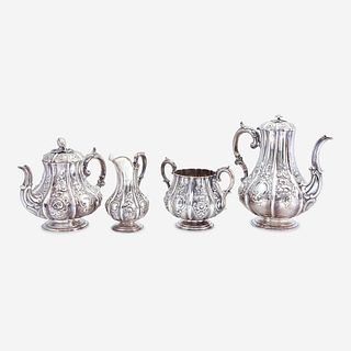 A Victorian Four-Piece Sterling Silver Tea and Coffee Service George Angell & Co., London, 1849-1853
