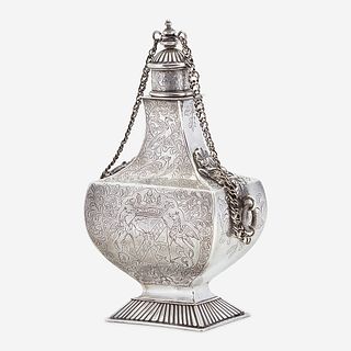 A Continental Silver Pilgrim Flask Possibly French, late 18th century