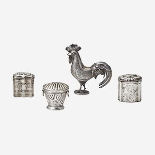 A Group of Four Continental Silver Boxes Late 19th/early 20th century
