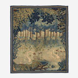 A Flemish Verdure Tapestry Fragment Early 20th century