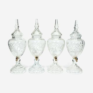Four Cut Glass Spirit Flasks