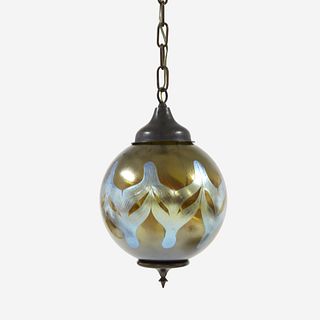 Attributed to Johan Loetz Witwe, Possibly for Josef Hoffmann (Austrian, 1870-1956) Pendant Light, early 20th century