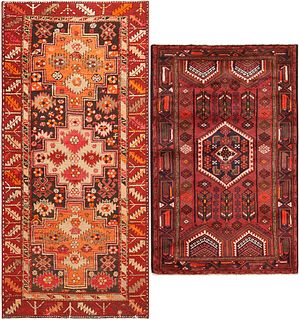 VINTAGE NORTH WEST PERSIAN RUG. 7 ft 3 in x 3 ft 1 in (2.21 m x 0.94 m). + VINTAGE PERSIAN NAHAVAND RUG. 6 ft 6 in x 4 ft 3 in (1.98 m x 1.26 m).