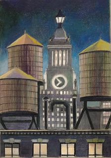 Richard Haas, "Con Edison Building at Night"