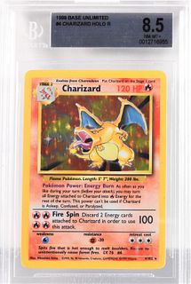 1999 Pokemon Base Unlimited Charizard BGS 8.5