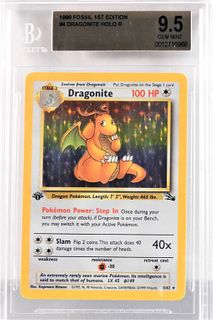 1999 Pokemon Fossil 1st Ed. Dragonite BGS 9.5