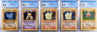 5PC 1999 Pokemon Base Set Unl. CGC Holo Card Group