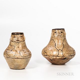 Two Shipibo Pottery Effigy Vessels