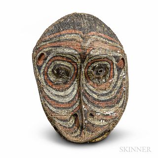 Large Painted and Woven New Guinea Gable Mask