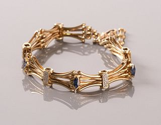9kt Gold Sapphire & Diamond Bracelet