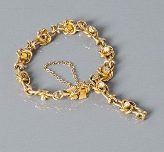 15kt Yellow Gold Diamond & Pearl Bracelet