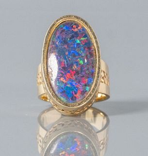 14kt Yellow Gold Opal Doublet Ring