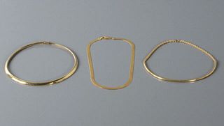 Three 14kt Yellow Gold Necklaces