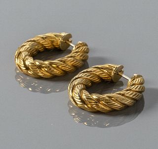 Pair of 18kt Yellow Gold Hoop Earrings