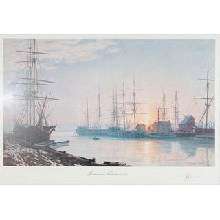 John Stobart Print, Sunrise Over Nantucket 1835