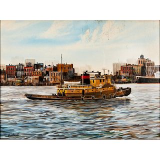 Framed, Herbert Weintraub, Steam Tugboat Riverfront City