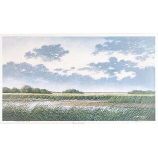 Framed Jim Harrison Lithograph, Wind In The Marsh