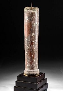 Tall Roman Pink Porphyry Stone Column / Pedestal