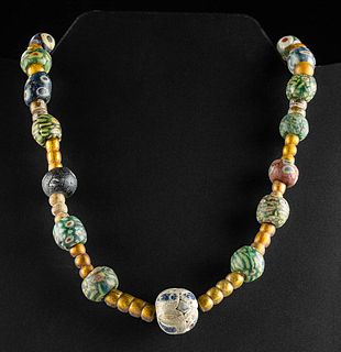 Fine Phoenician & 19th C. Glass Bead Necklace